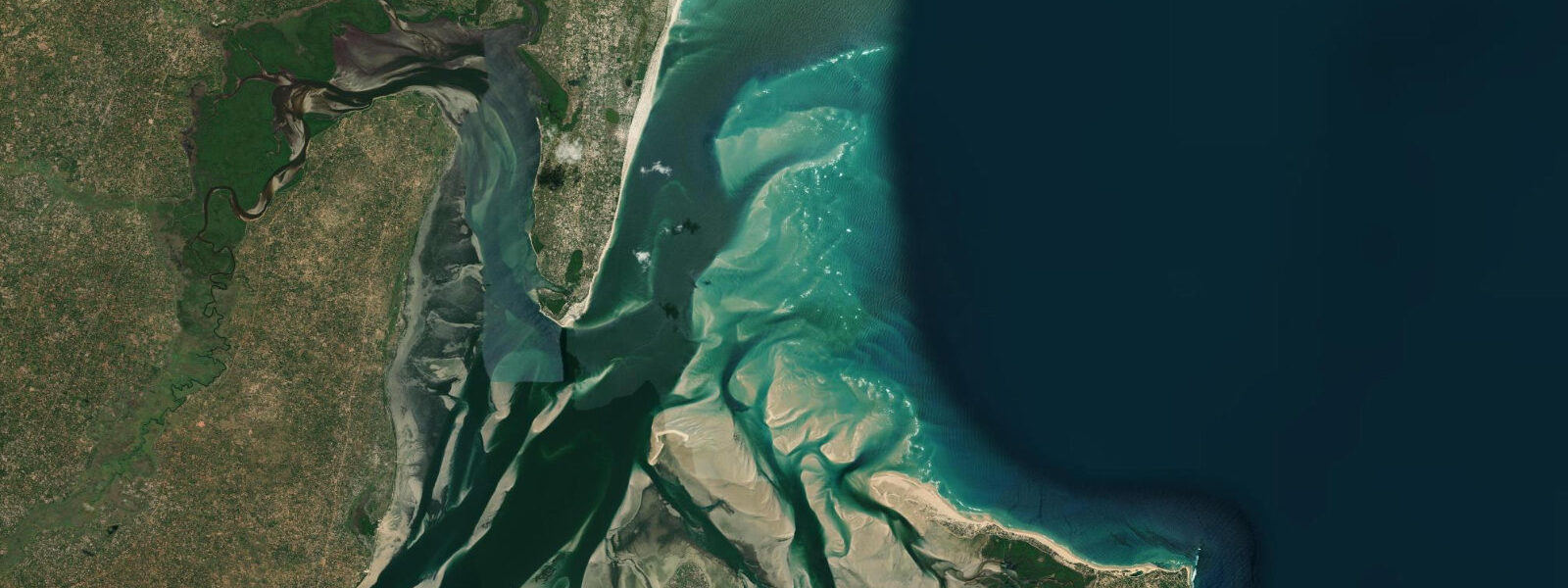 Satellite view of the coast near Barra Point
