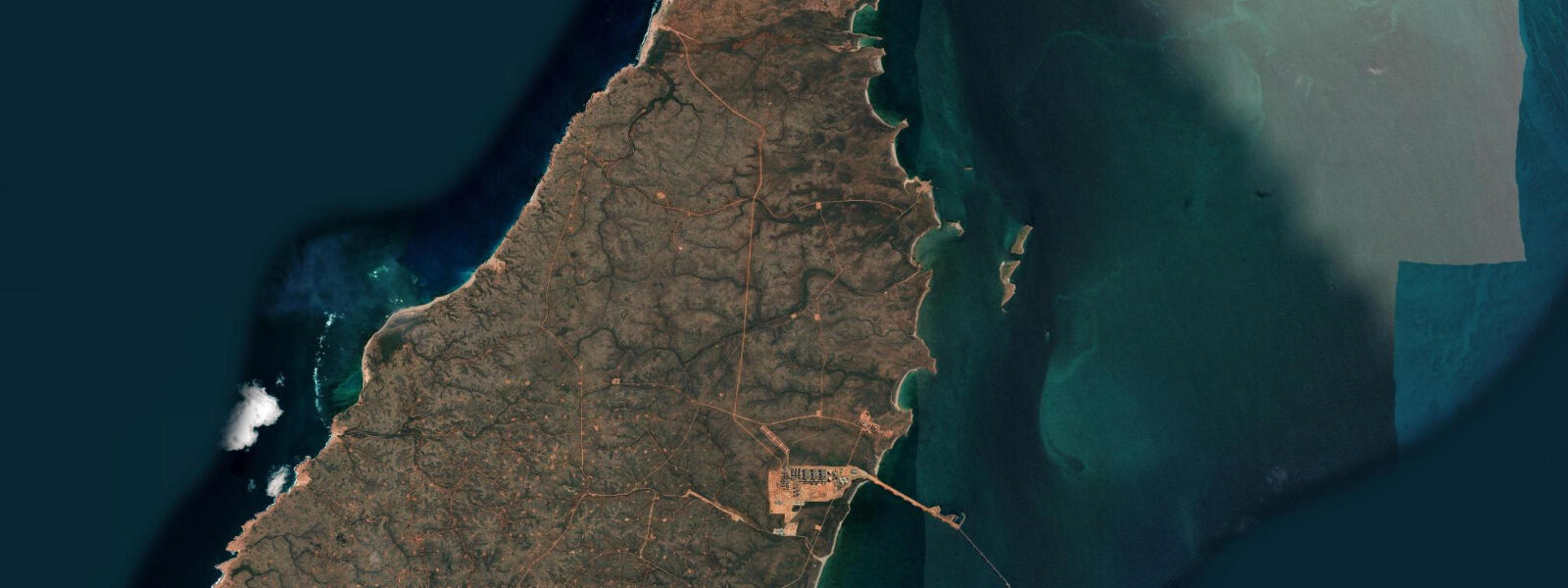 Satellite view of the coast near Barrow Island
