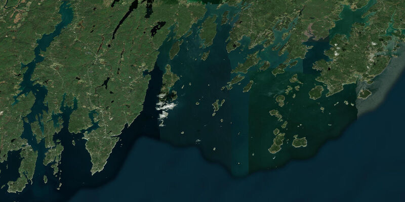 Satellite view of the coast near Barter Island