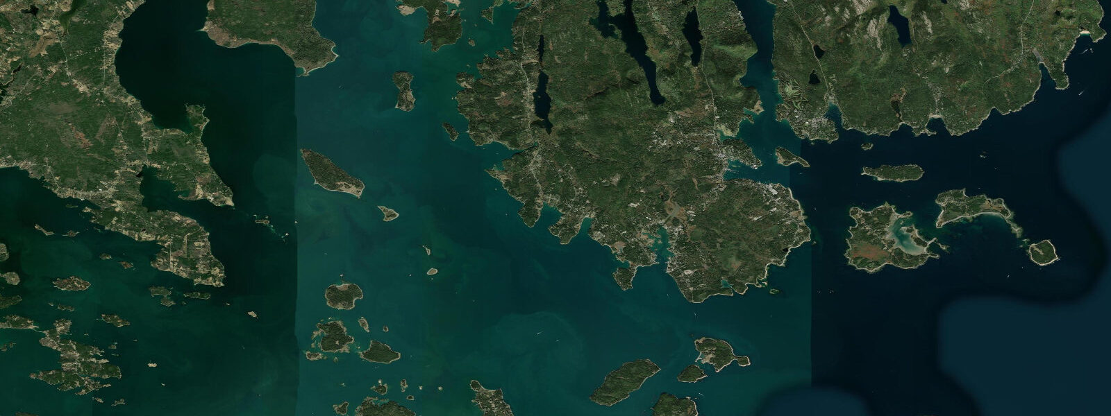 Satellite view of the coast near Bass Harbor