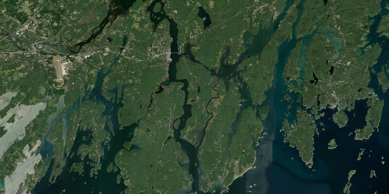 Satellite view of the coast near Bath