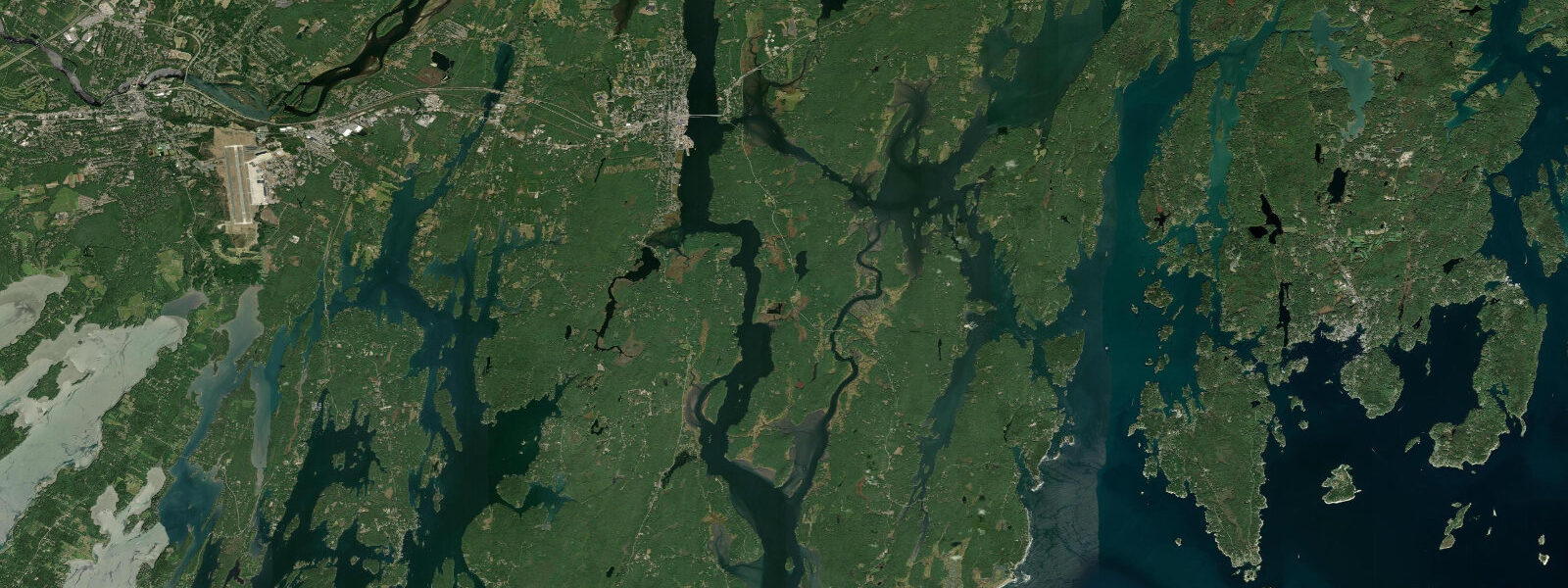 Satellite view of the coast near Bath
