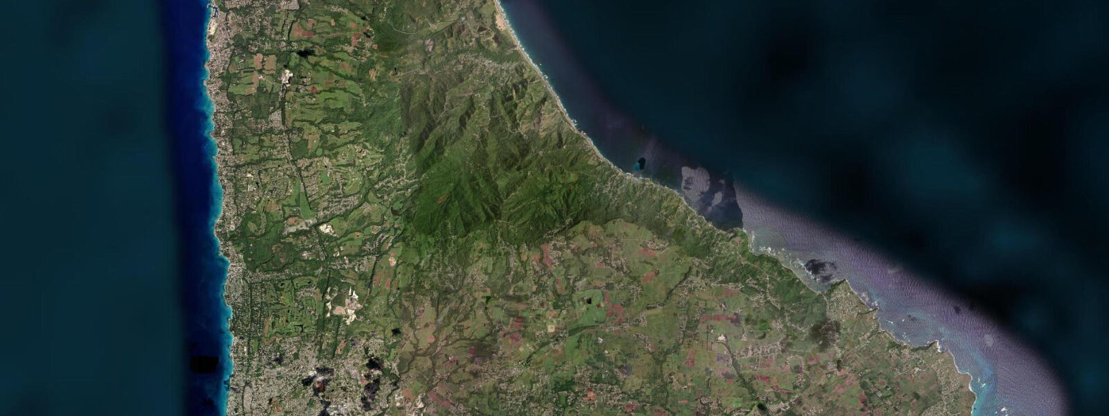 Satellite view of the coast near Bathsheba