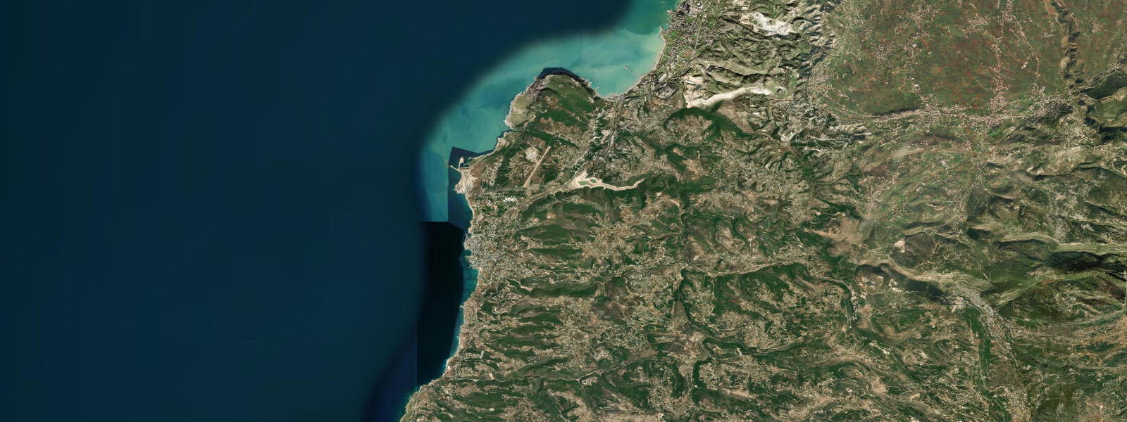 Satellite view of the coast near Batroun