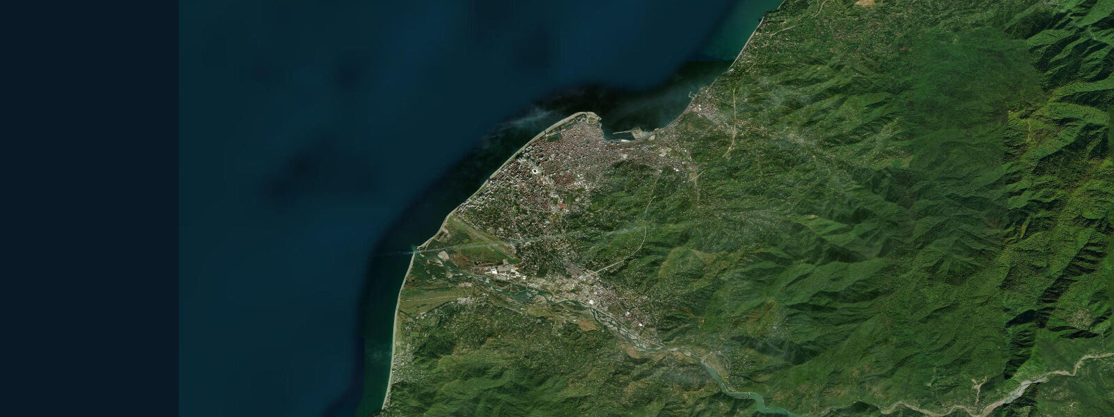 Satellite view of the coast near Batumi