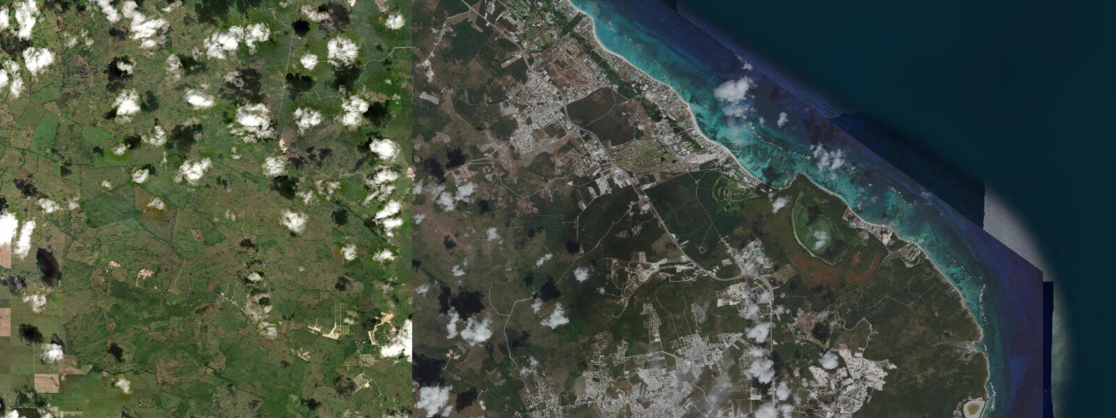 Satellite view of the coast near Bávaro, La Altagracia