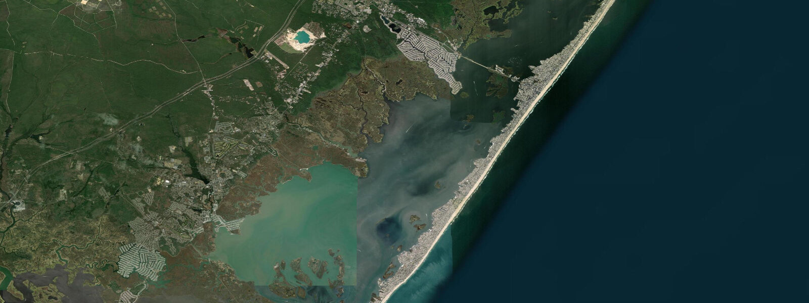 Satellite view of the coast near Beach Haven Crest