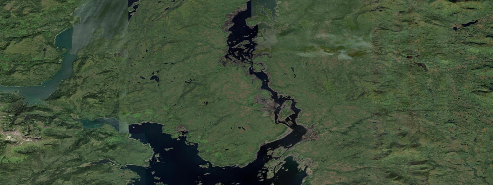 Satellite view of the coast near Beck Island
