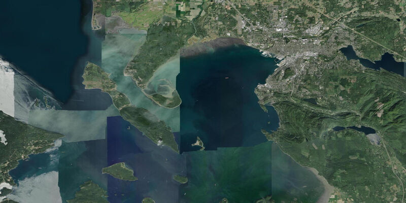 Satellite view of the coast near Bellingham