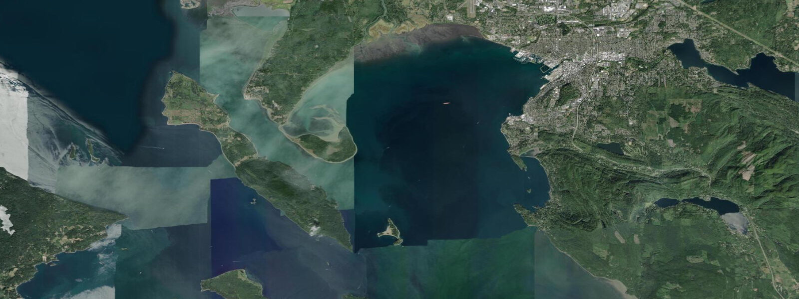 Satellite view of the coast near Bellingham
