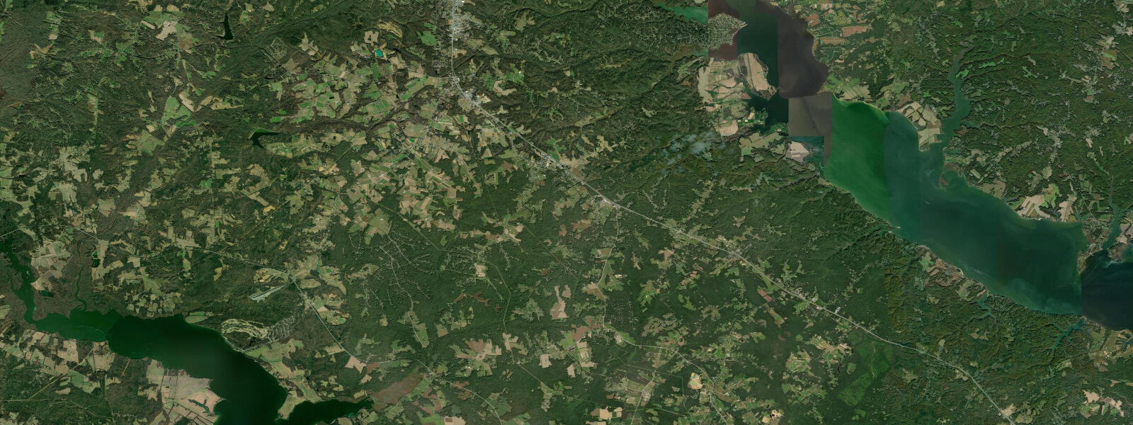 Satellite view of the coast near Benedict