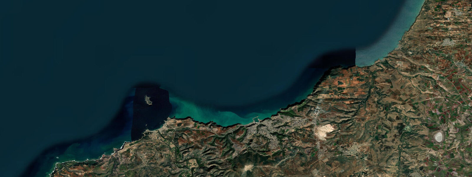Satellite view of the coast near Beni Saf