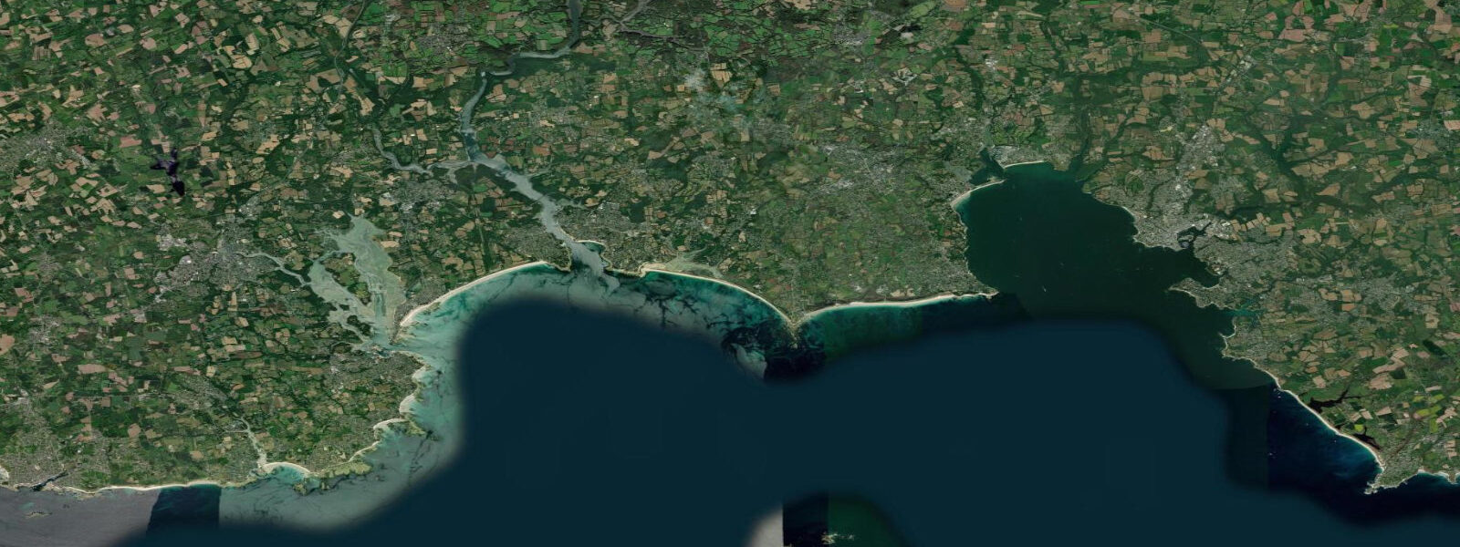 Satellite view of the coast near Bénodet