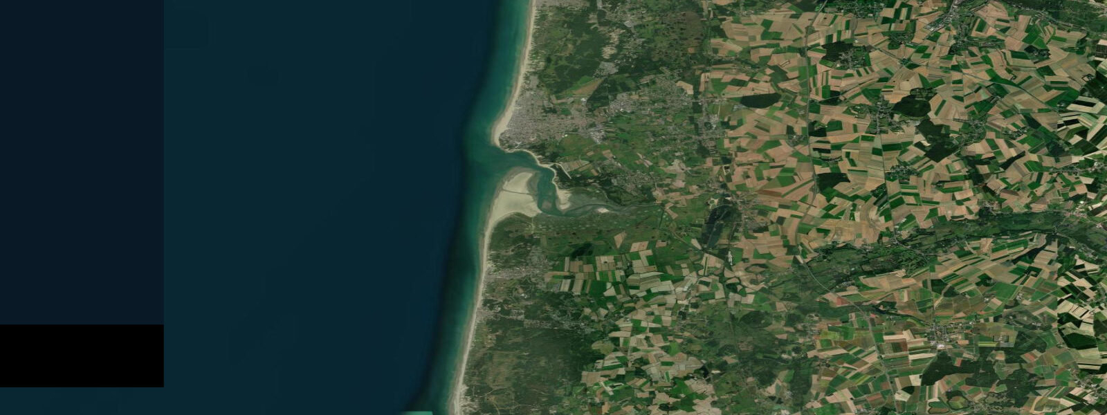 Satellite view of the coast near Berck-sur-Mer