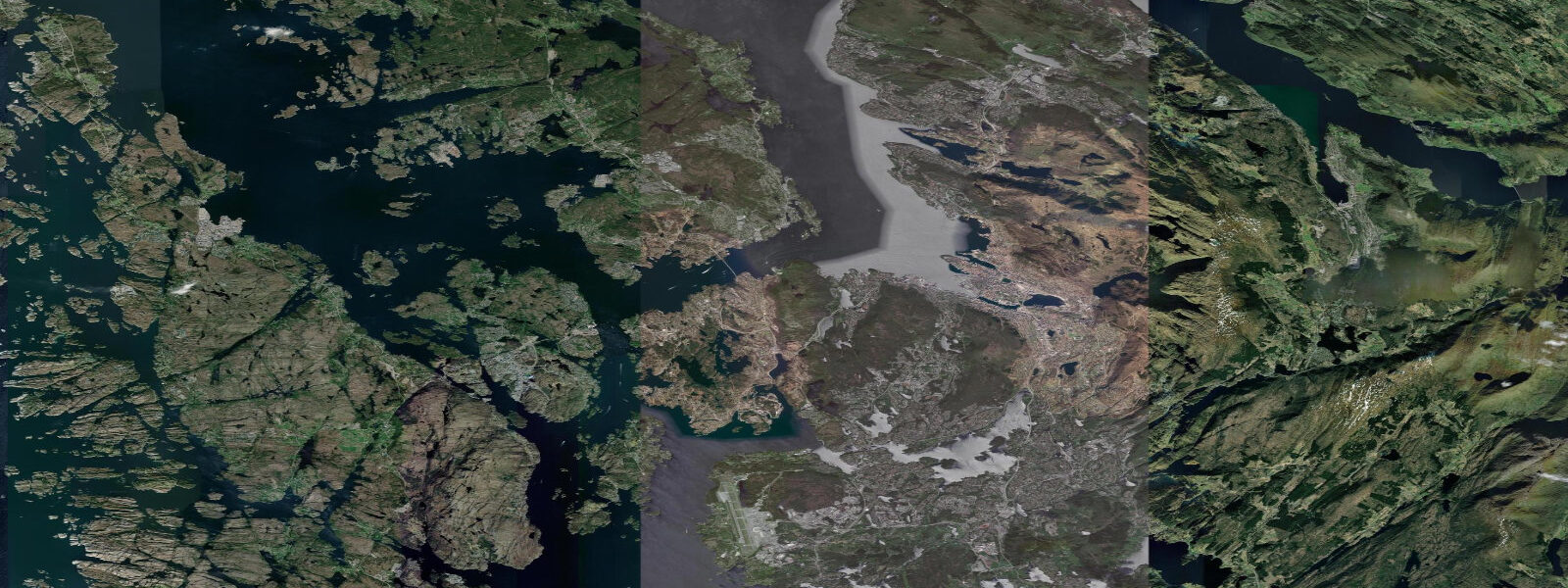 Satellite view of the coast near Bergen, Vestland
