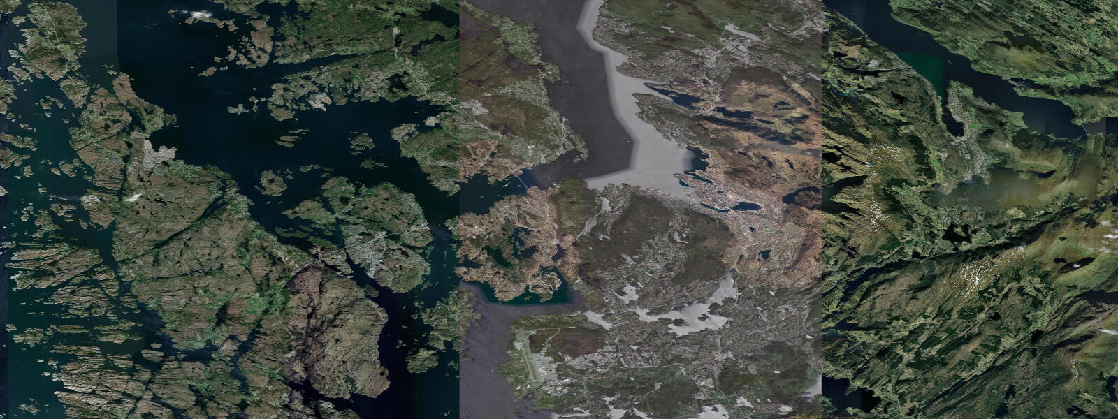 Satellite view of the coast near Bergen