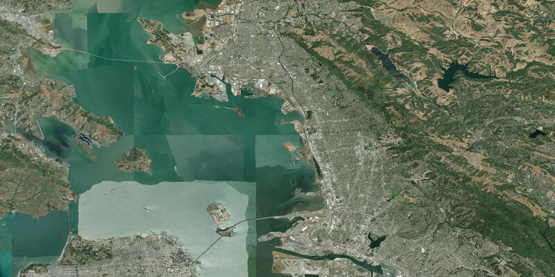 Satellite view of the coast near Berkeley