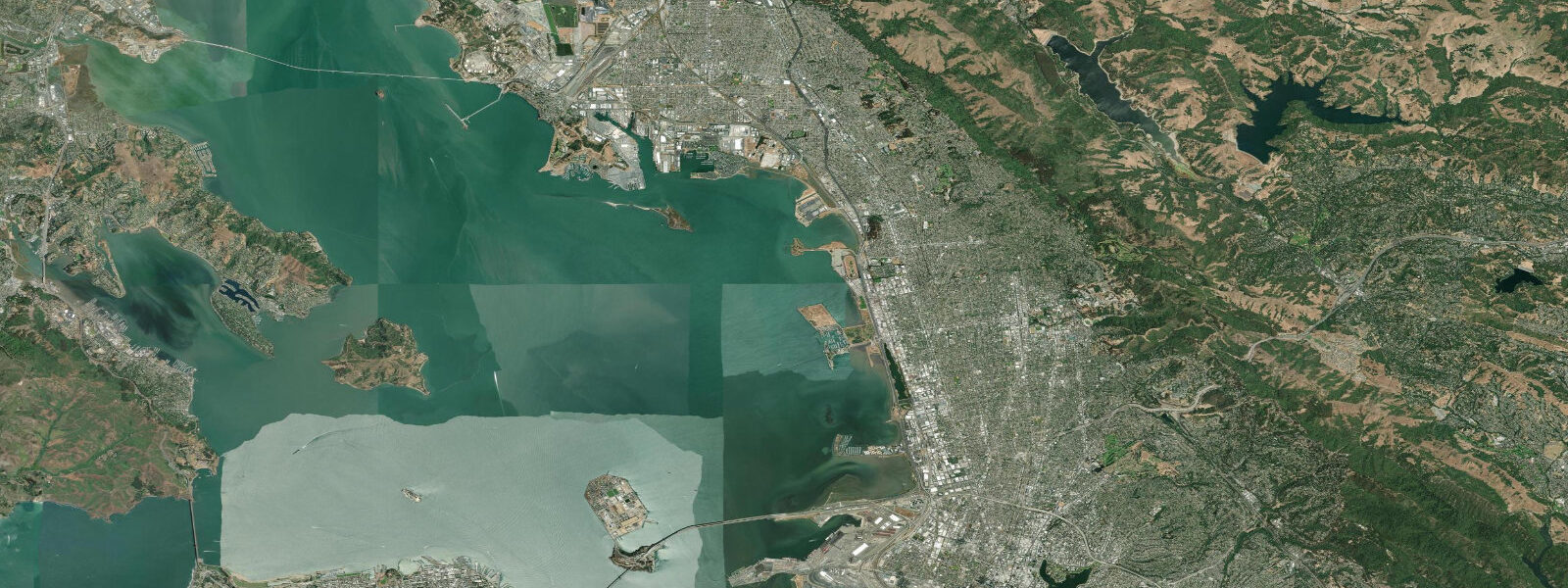 Satellite view of the coast near Berkeley