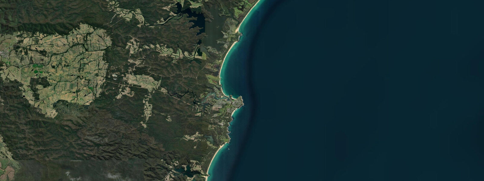 Satellite view of the coast near Bermagui