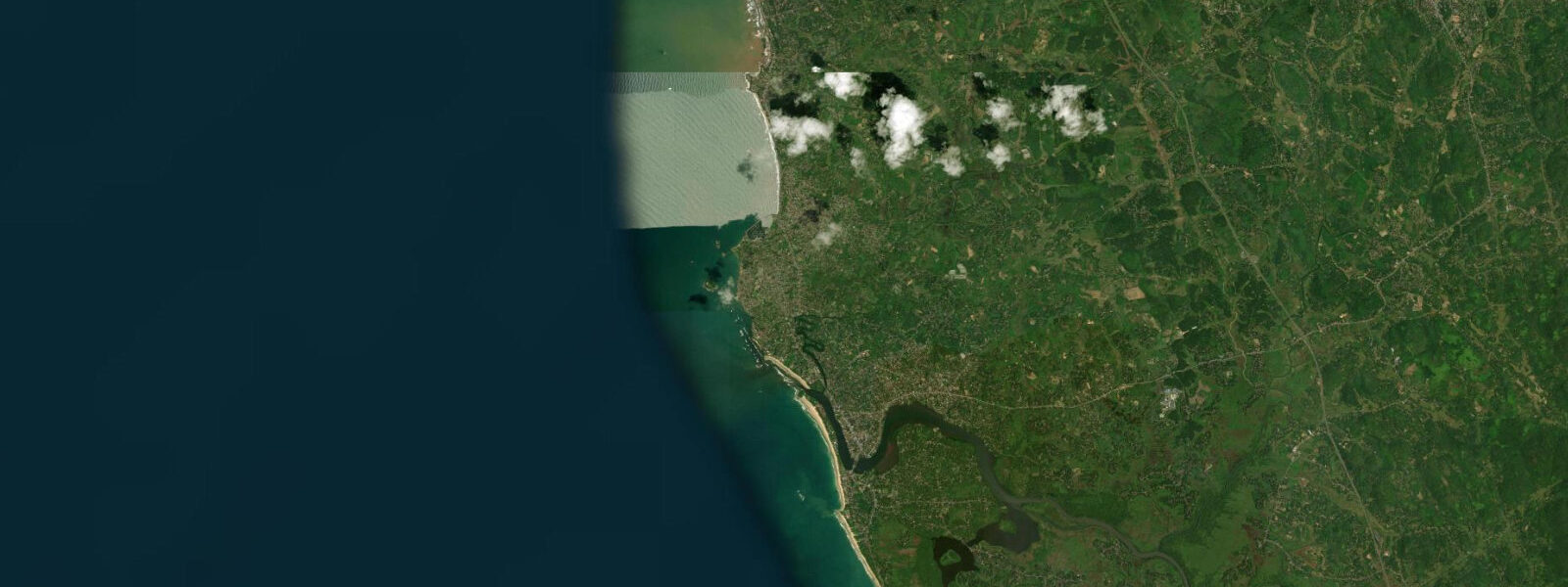 Satellite view of the coast near Beruwala, Sri Lanka