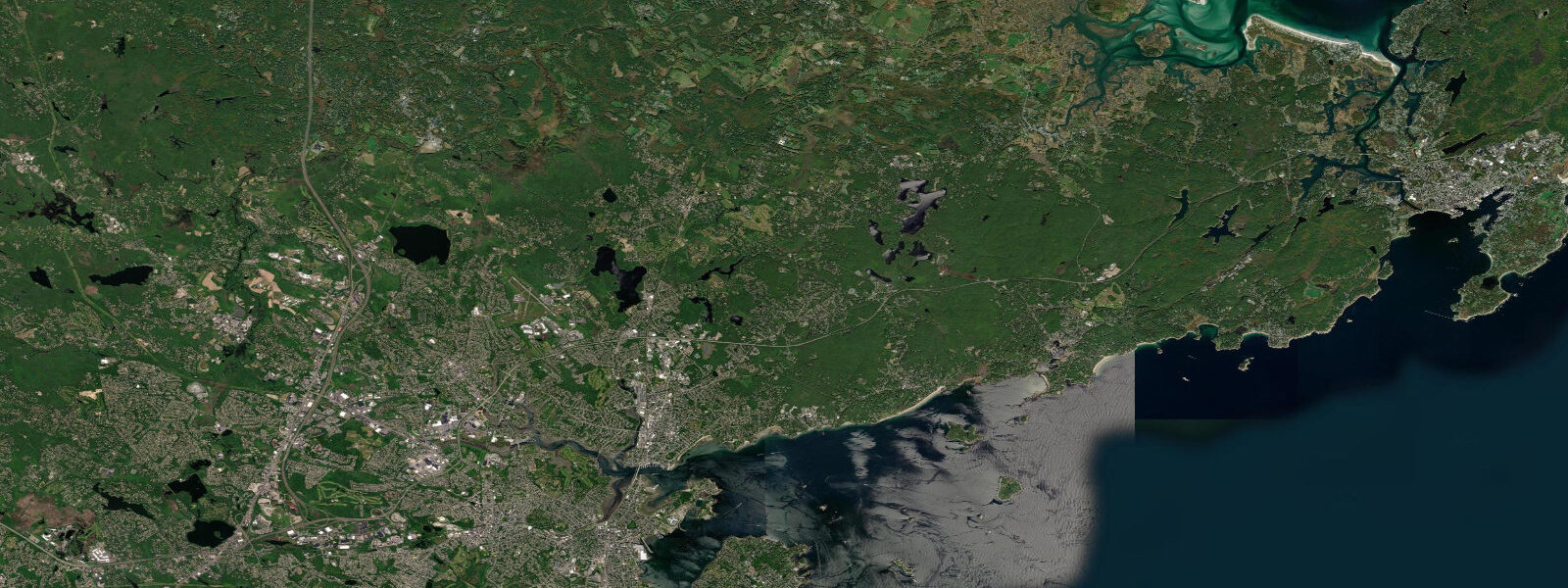 Satellite view of the coast near Beverly