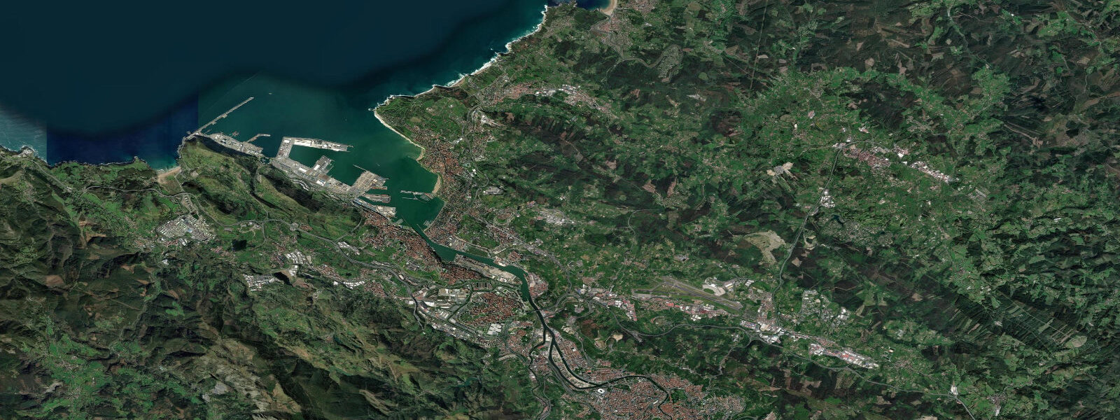 Satellite view of the coast near Bilbao