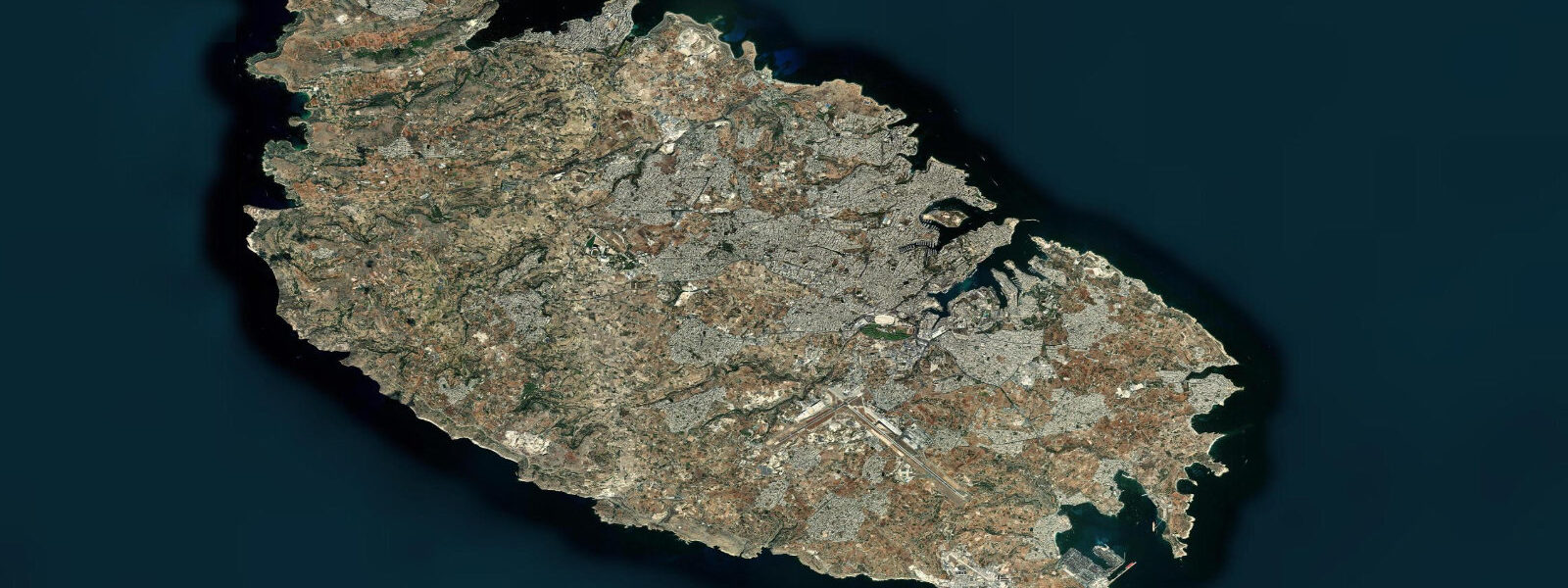 Satellite view of the coast near Birżebbuġa, Southern Harbour District