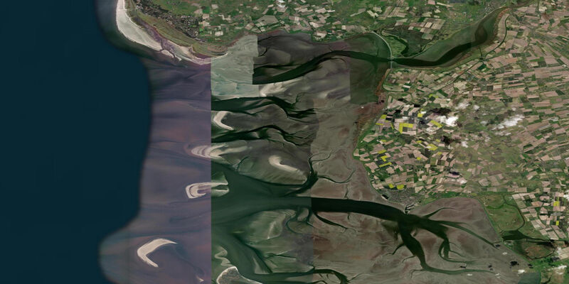 Satellite view of the coast near Blauort