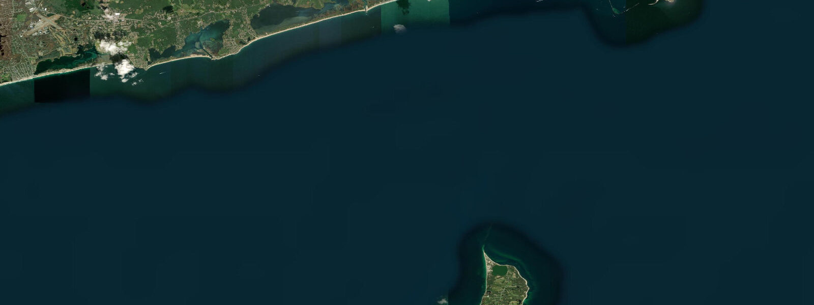 Satellite view of the coast near Block Island, RI