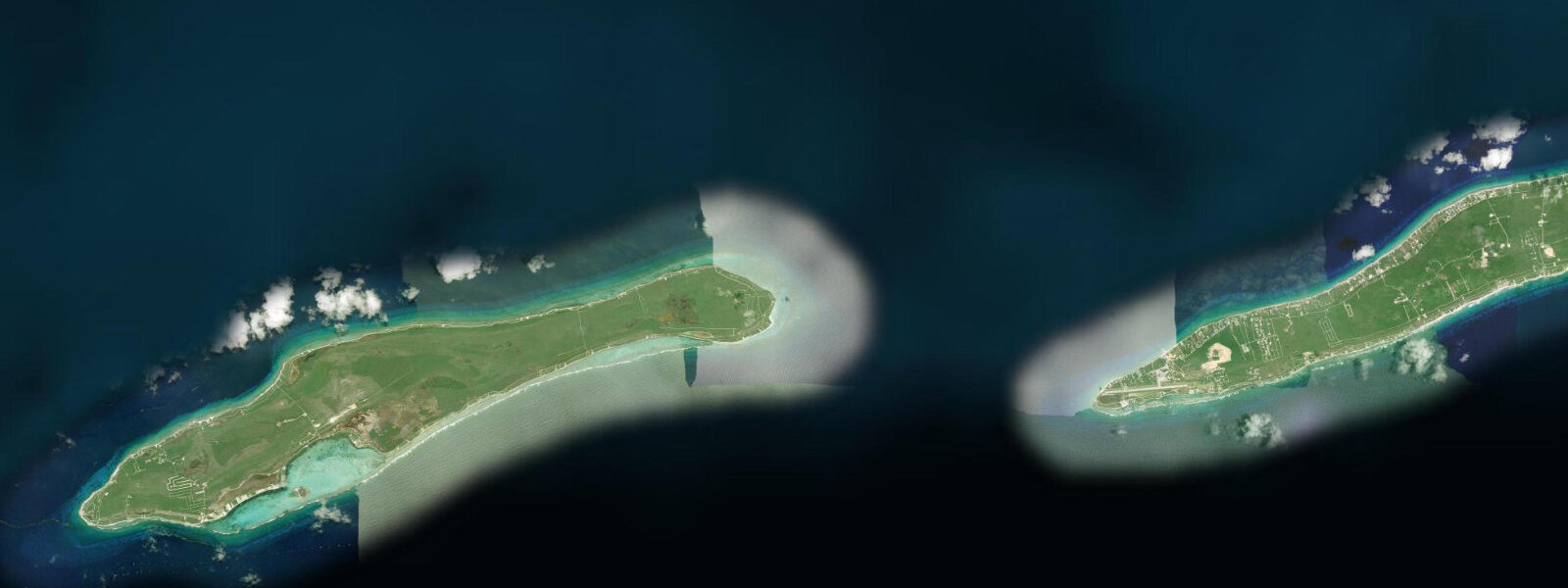 Satellite view of the coast near Bloody Bay, Little Cayman