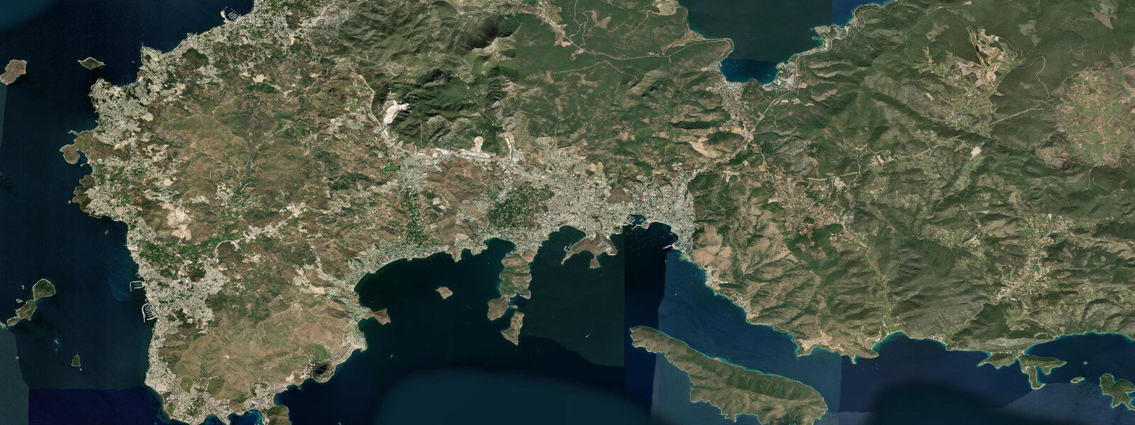 Satellite view of the coast near Bodrum, Muğla
