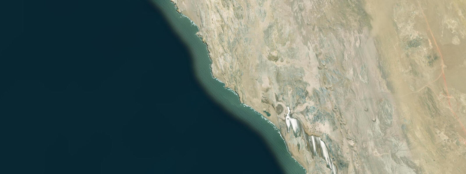 Satellite view of the coast near Bogenfels