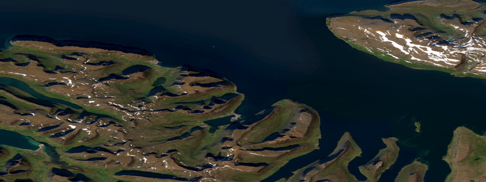 Satellite view of the coast near Bolungarvík
