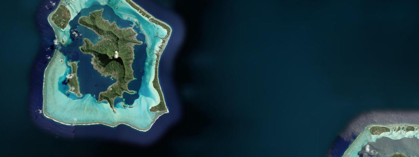 Satellite view of the coast near Bora Bora