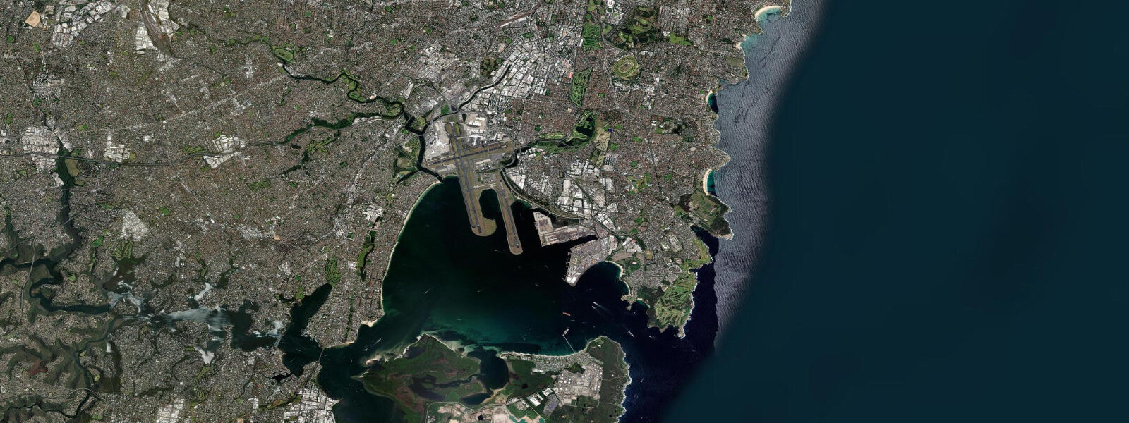 Satellite view of the coast near Botany Bay