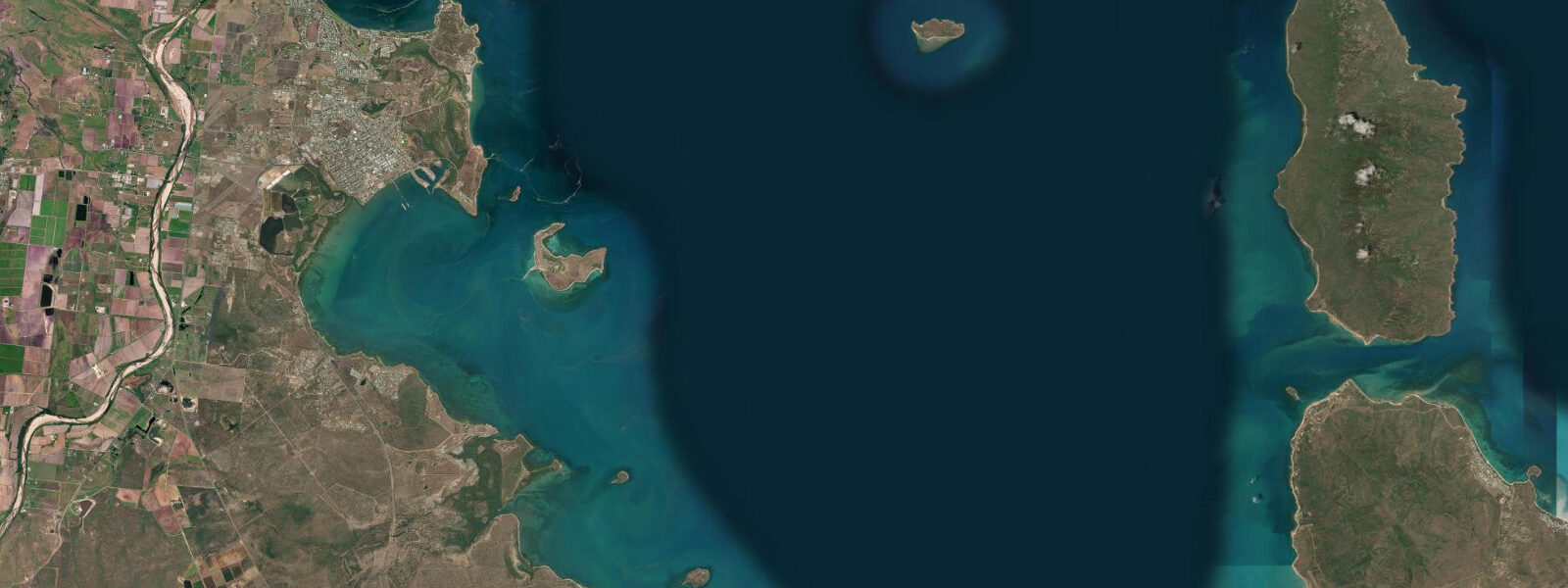 Satellite view of the coast near Bowen