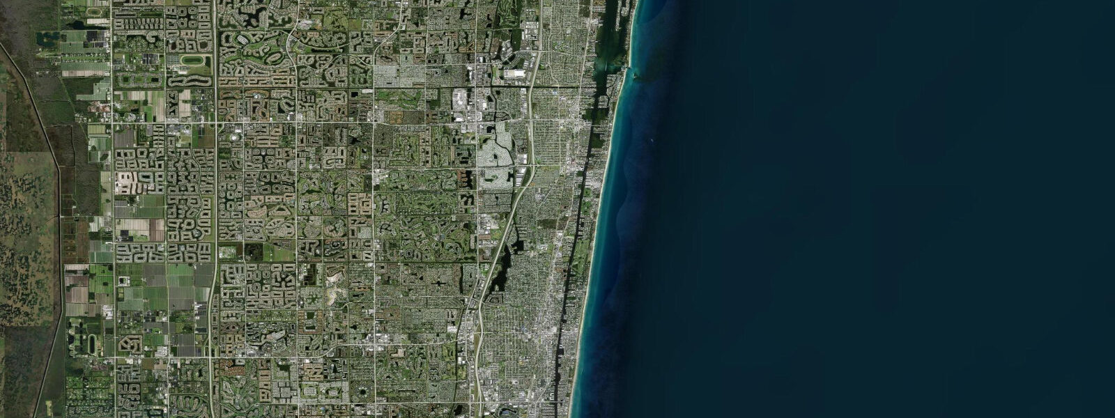 Satellite view of the coast near Boynton Beach