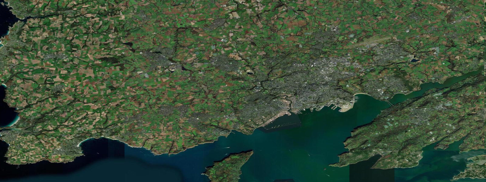 Satellite view of the coast near Brest