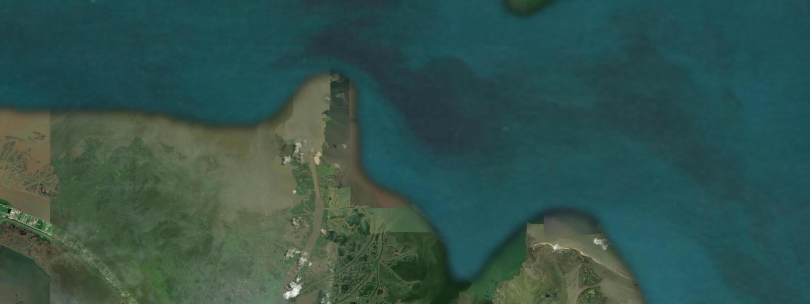 Satellite view of the coast near Breton Islands