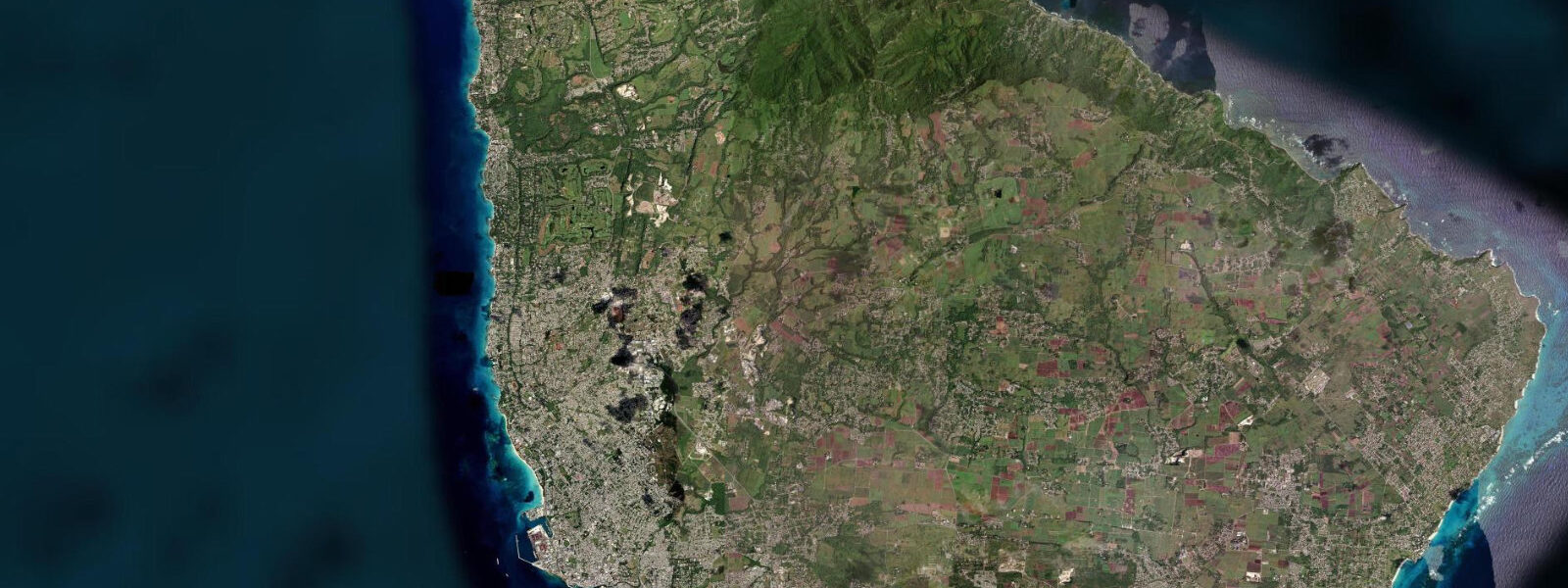 Satellite view of the coast near Bridgetown