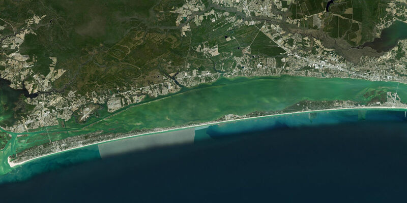 Satellite view of the coast near Broad Creek