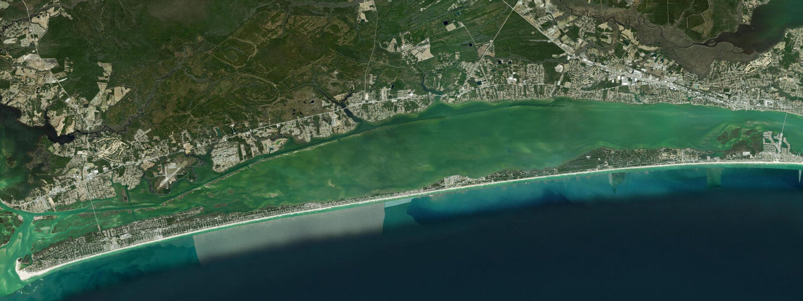 Satellite view of the coast near Broad Creek