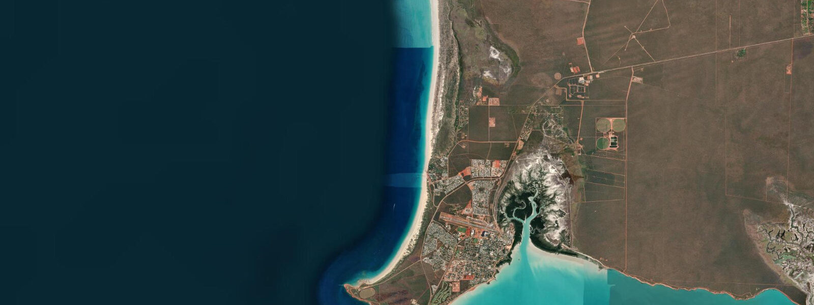 Satellite view of the coast near Broome