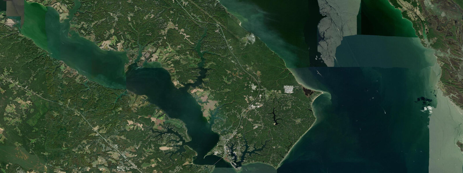 Satellite view of the coast near Broomes Island