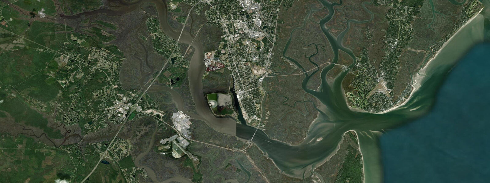 Satellite view of the coast near Brunswick