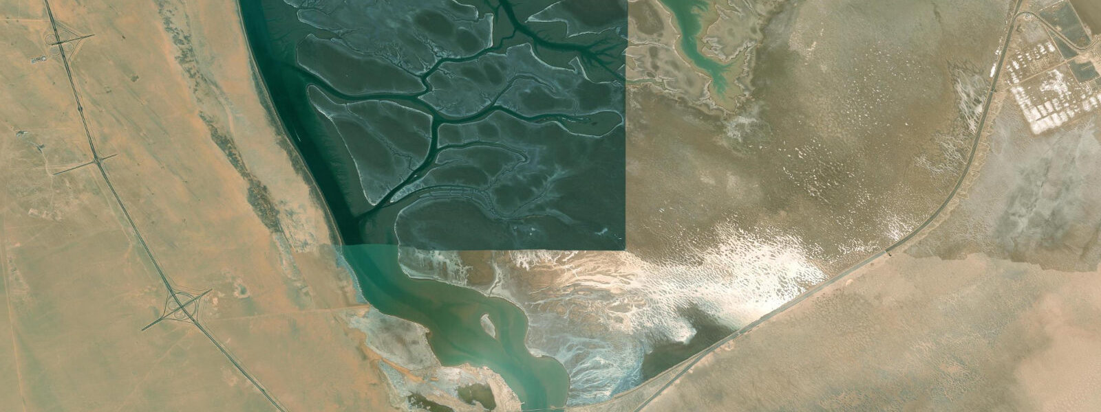 Satellite view of the coast near Bubiyan Island