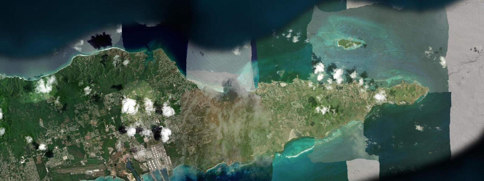 Satellite view of the coast near Buck Island, St. Croix