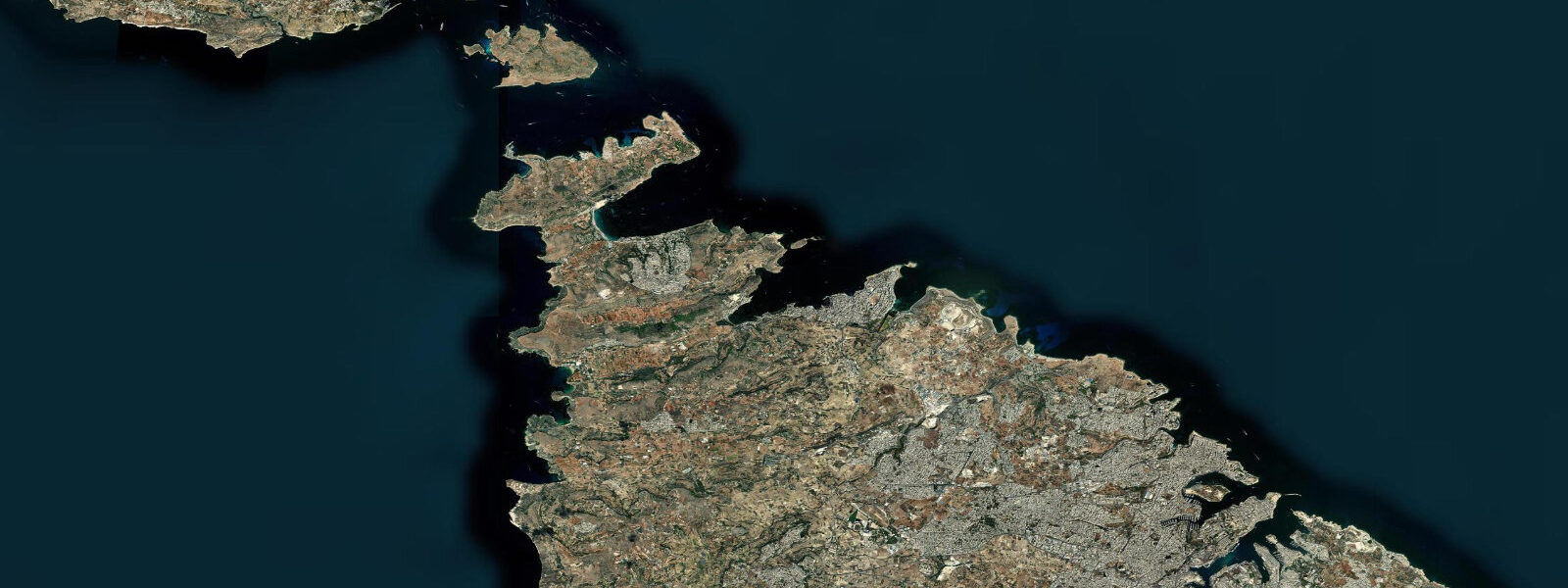 Satellite view of the coast near Bugibba, Northern Harbour District