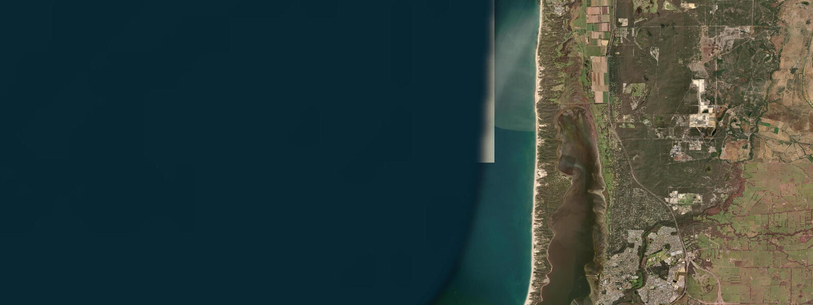 Satellite view of the coast near Bunbury