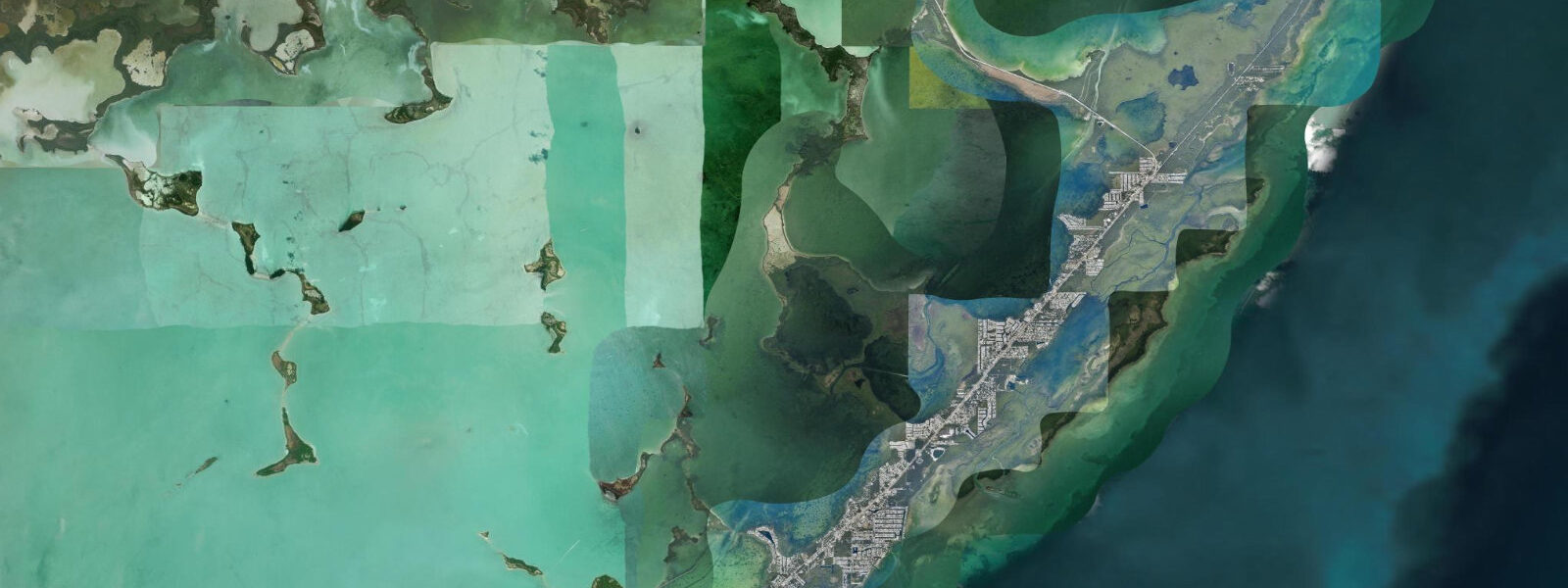 Satellite view of the coast near Bush Point
